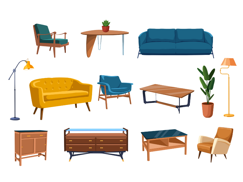 Diferentes mobiliarios del hogar
